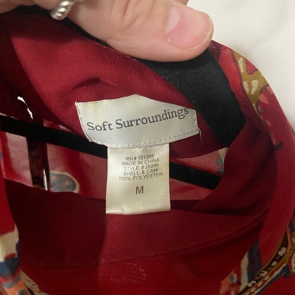 Soft Surroundings LIKE NEW mock neck semi sheer paisley printed tunic size M - Picture 5 of 5